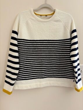 Joules Seaport Chenille Sweater Size 14 Coastal Preppy Nautical Stripe Cozy Knit